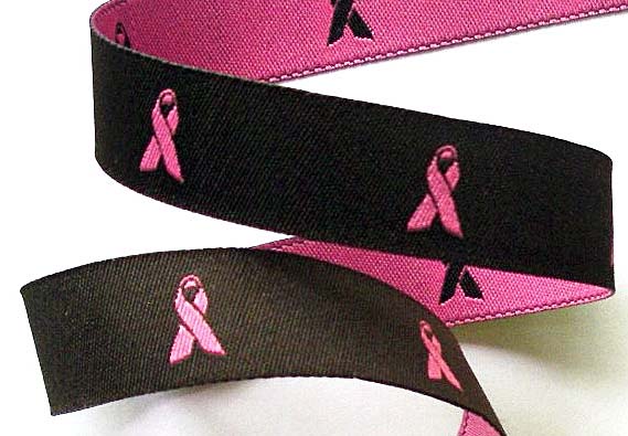 Breast Cancer6- 5/8" (3 yds) chocolate brown/pink
